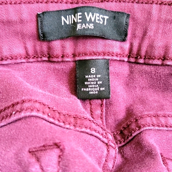 Nine West Frayed Ankles Skinny Jeans Purple Size 8 - Picture 2 of 2